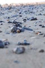 galets sur la plage