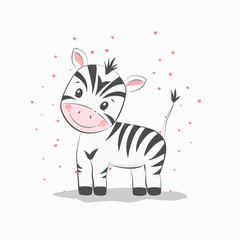 Cute vector illustration with zebra baby for baby wear and invitation card. © Arina
