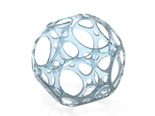 Abstract transparent form 3d rendering
