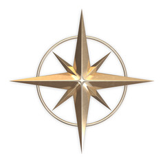 Wind rose sign 3d rendering