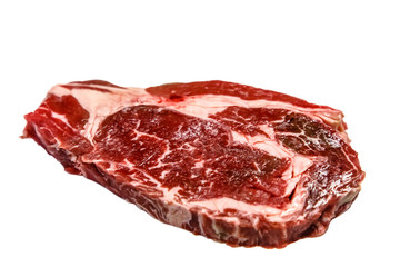 Entrecot (antrecot) marbled beef on white isolated background