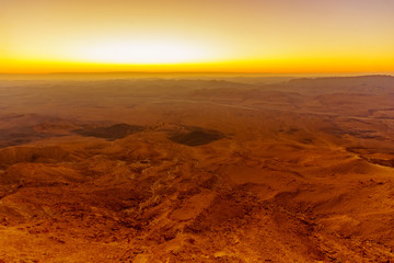 Fototapeta na wymiar Sunrise view of Makhtesh (crater) Ramon