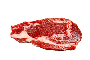 Entrecot (antrecot) marbled beef on white isolated background
