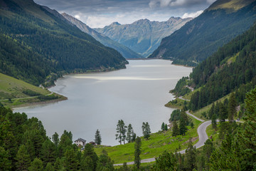 The Gepatsch Reservoir, formed by a rockfill dam has a capacity of 30,795 million gallons and is used to generate electricity. The lake is situated in the Kaunertal valley in Tyrol, Austria. © Thomas Marchhart