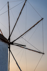 Traditional old windmill in Parikia town, Paros island. Greece