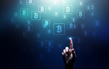 Bitcoin cryptocurrency trading and investment concept. Financial technology, Fintech and digital...