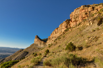 Fototapeta na wymiar The Knife Edge rocks at sunset in Mesa Verde National Park (Montezuma county, Colorado)