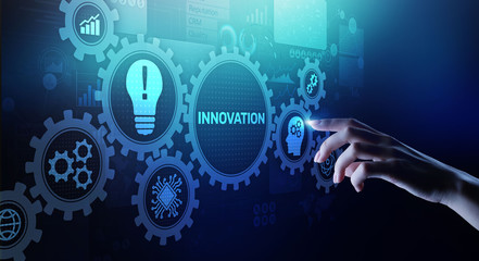Innovation business and technology concept on virtual screen. Innovate creative process.