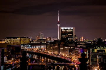 Fototapeten Berliner Skyline bei Nacht © RAW Digital Studio