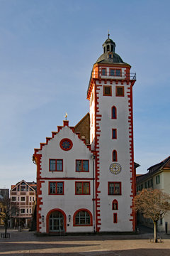 Das alte Rathaus in Mosbach im Odenwald in Baden-W&uuml;rttemberg, Deutschland 