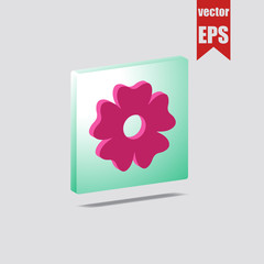 Sakura Japanese flower isometric icon.Vector illustration.