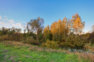 Fototapeta premium Autumn river landscape