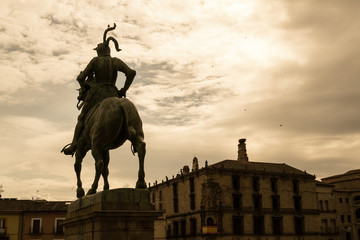 Equestrian statue of Pizarro in Trujillo (Spain)