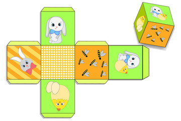 Fototapeta premium Easter Gift Box for present. Template. 