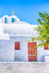 Traditional White houses of Santorini Island in Greece
