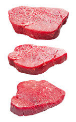 Fresh raw meat isolated on white