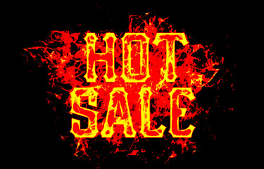 hot sale word text logo fire flames design with a grunge or grungy texture