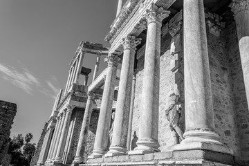 Classic Roman amphitheater located in Merida (Spain)