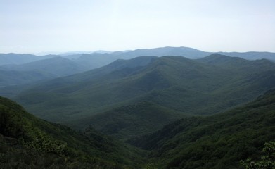 The hills in the haze. Crimea