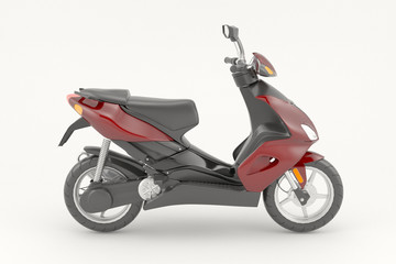 Obraz premium 3d rendering red-black scooter on white background.