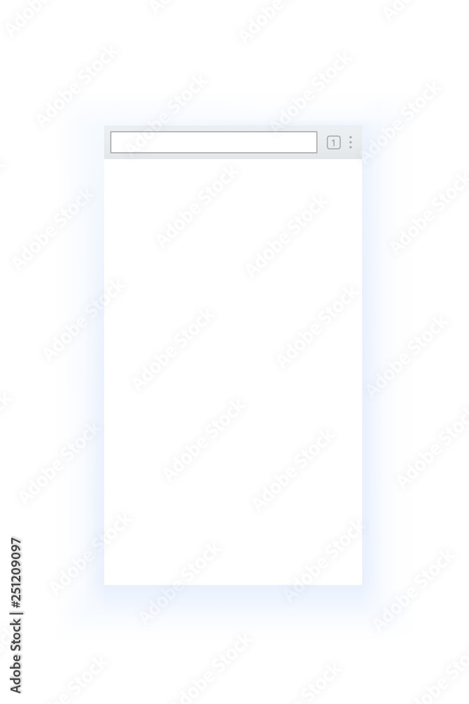 Poster Simple style blank mobile browser window isolated on white background