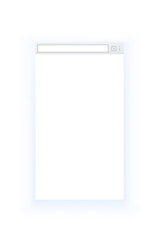 Simple style blank mobile browser window isolated on white background