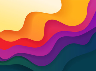 Vivid color abstract geometric background. Fluid vector shapes