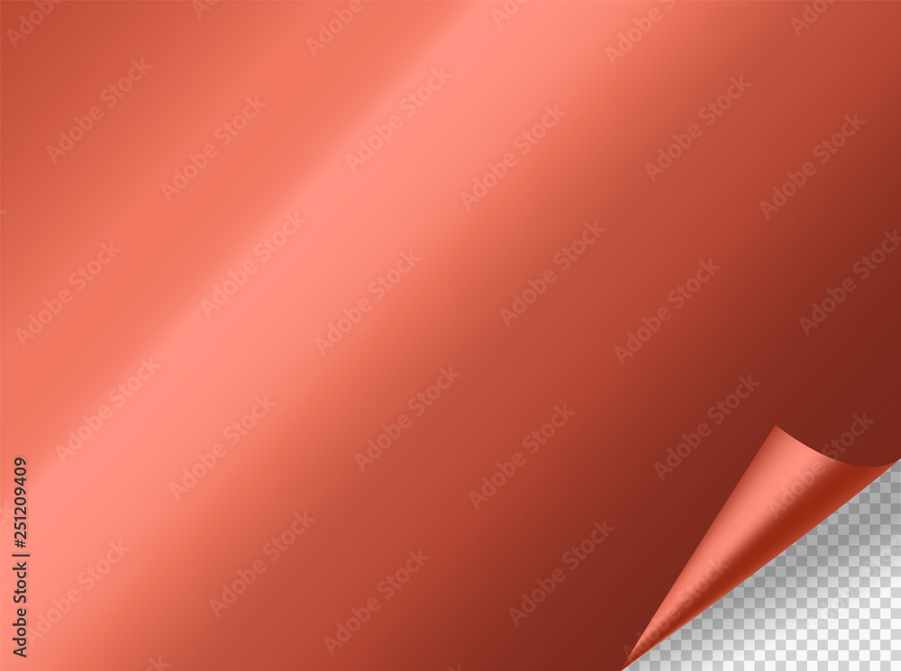 Poster Bending metal vector mockup. Vector object on transparent background