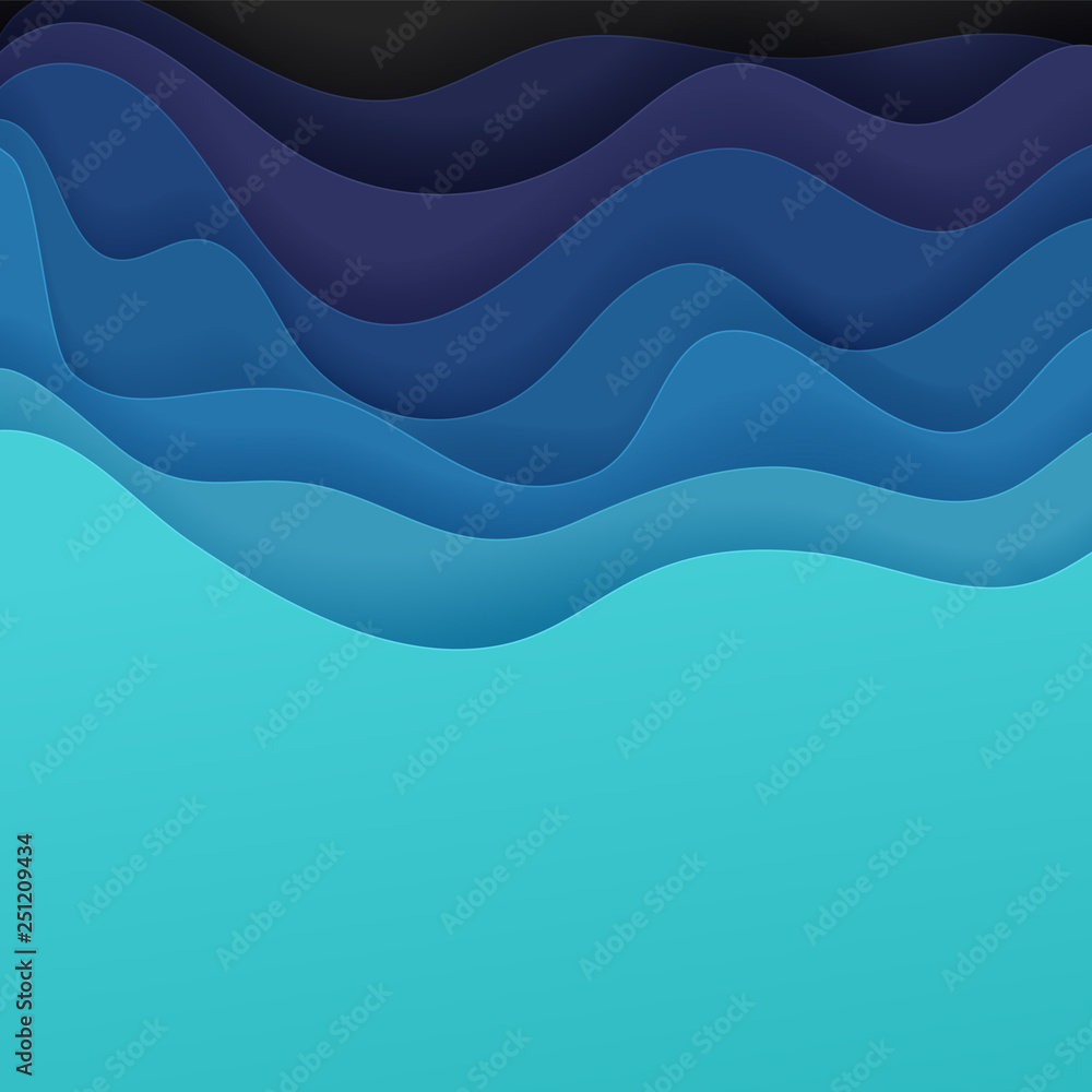 Poster Abstract vector background of color waves