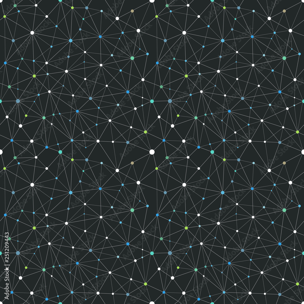 Poster Web connection abstract scheme. Seamless vector background