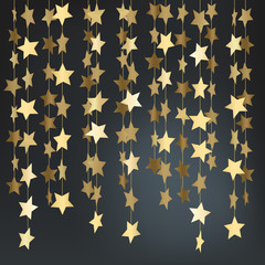 Shining golden stars vector backgrond