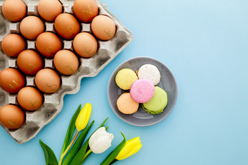 Easter background in pastel colors.