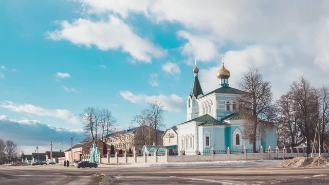 The Orthodox Church of St. John of Komya in the village of Korma, Gomel Region. Winter