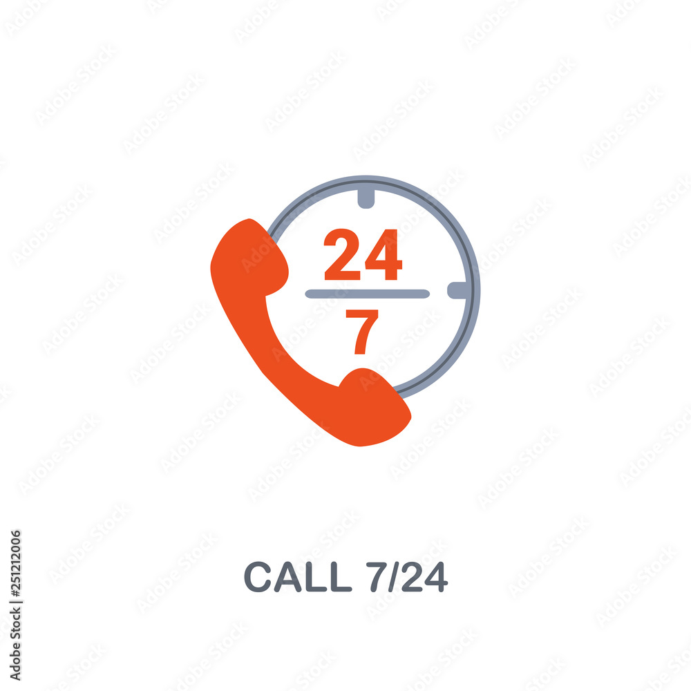 Poster call 7 24 icon. premium two colors style design from contact us icons collection. pixel perfect call