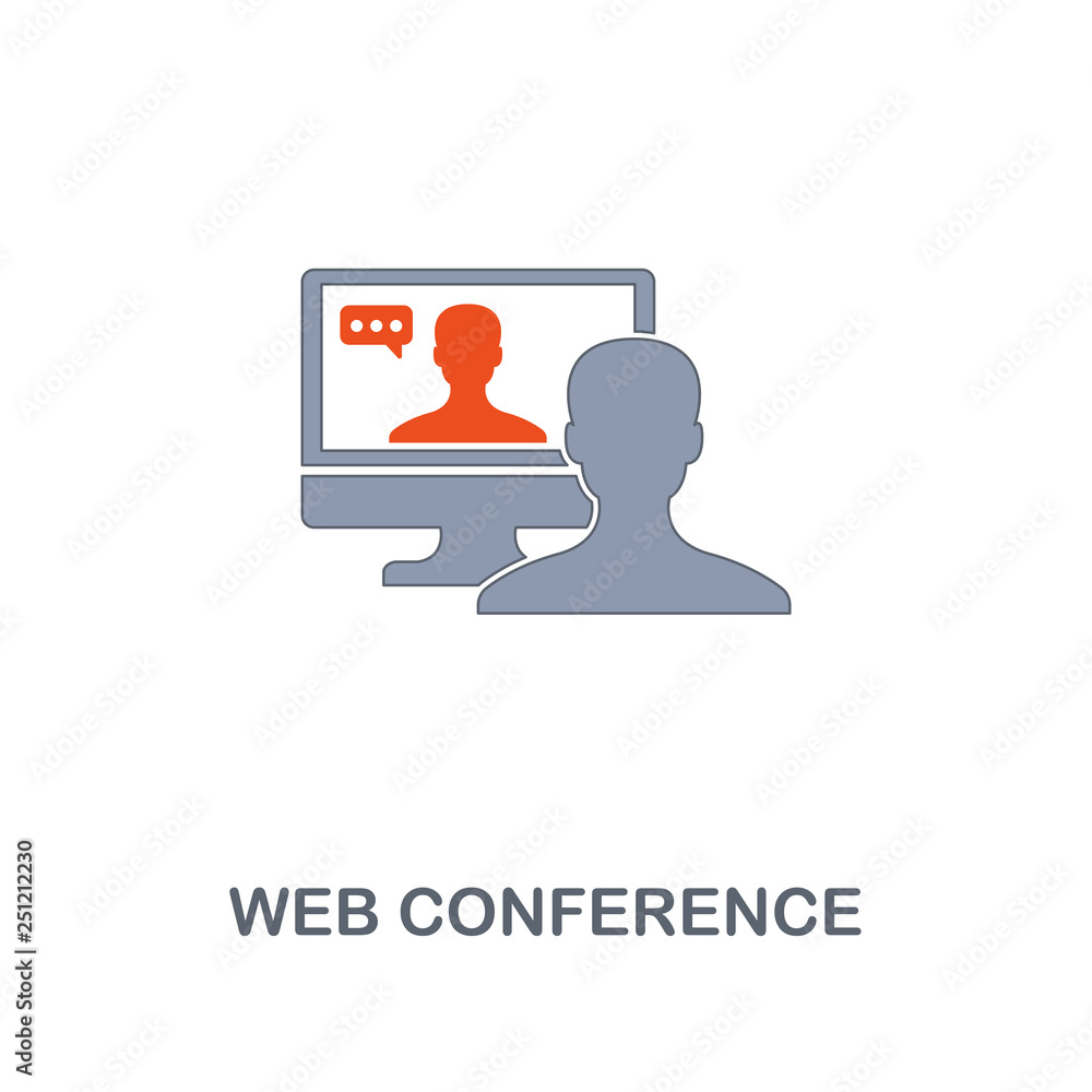Poster web conference icon. premium two colors style design from contact us icons collection. pixel perfect