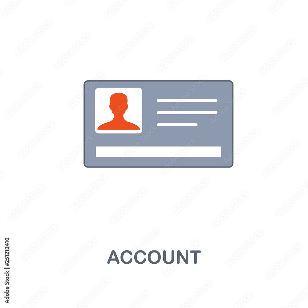 Poster account icon. premium two colors style design from contact us icons collection. pixel perfect accoun