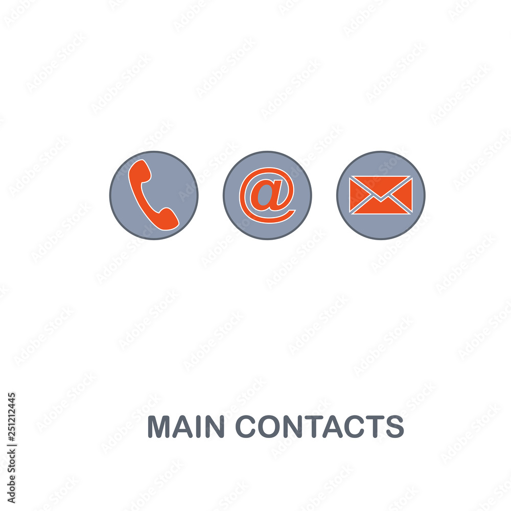 Poster main contacts icon. premium two colors style design from contact us icons collection. pixel perfect 