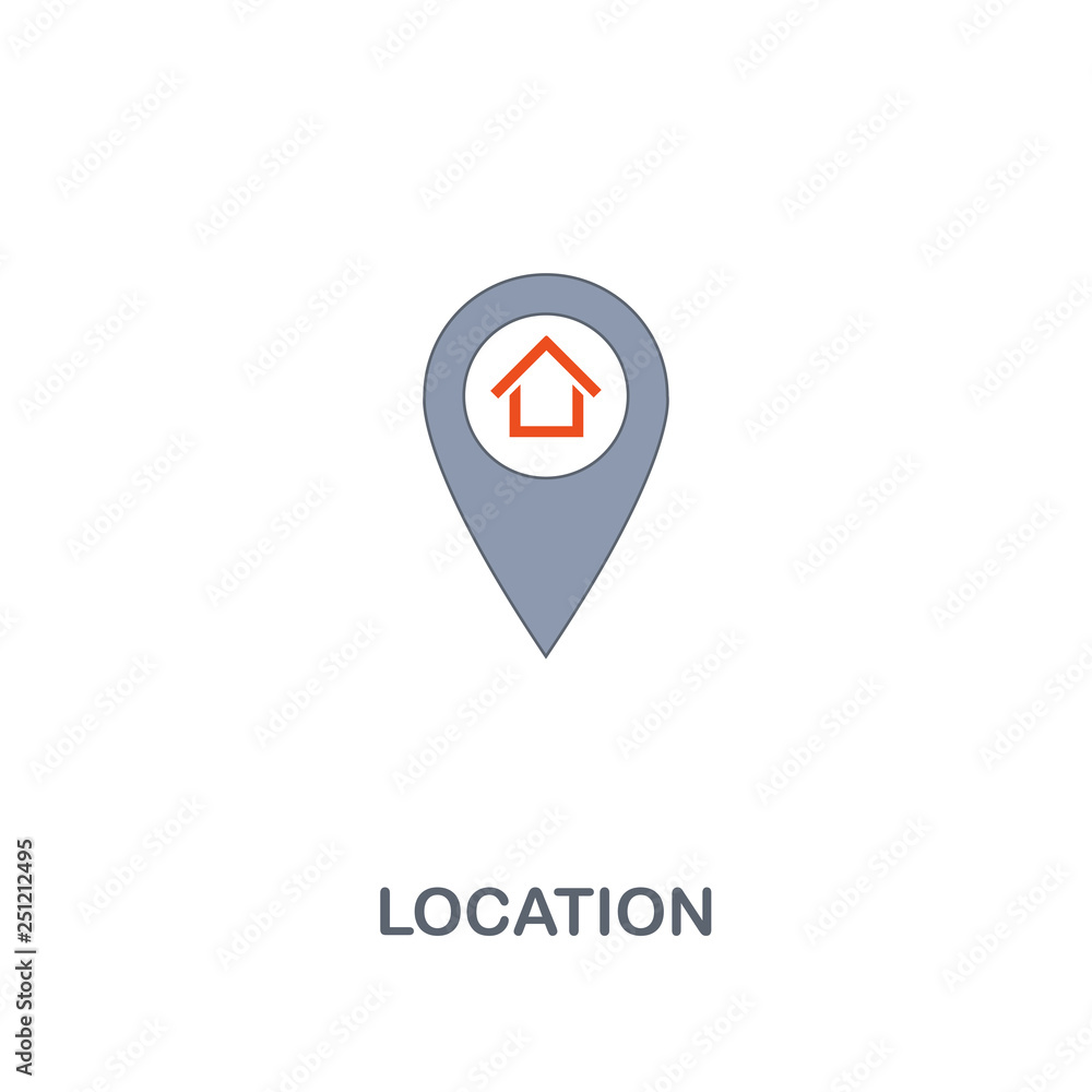 Poster location icon. premium two colors style design from contact us icons collection. pixel perfect locat