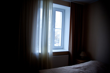 Simple bedroom in hotel room
