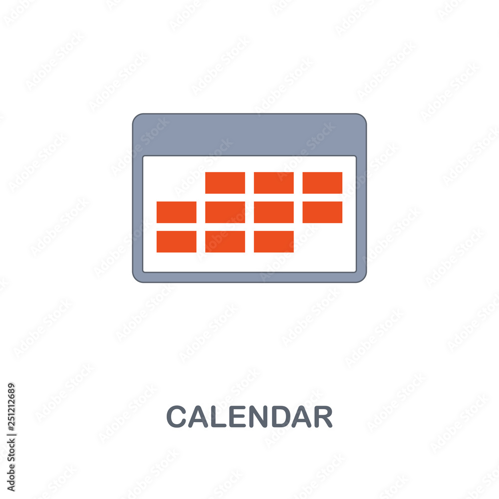 Poster calendar icon. premium two colors style design from contact us icons collection. pixel perfect calen