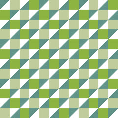 Seamless abstract green geometric spiral ribbon pattern