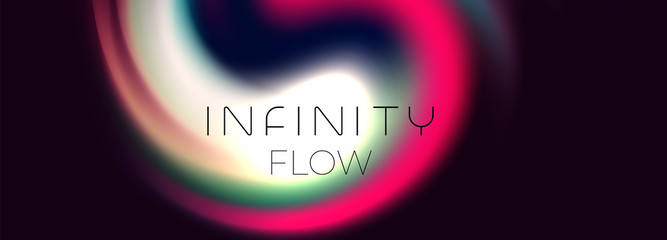 Glowing colorfil Fluid swirl drop on dark vector