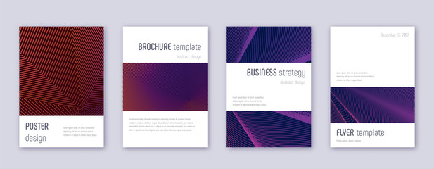Obraz premium Minimalistic brochure design template set. Violet 