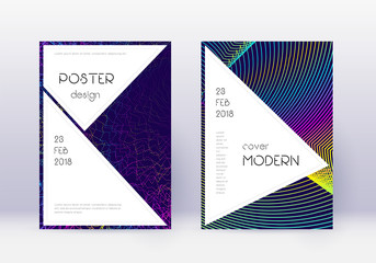 Fototapeta premium Stylish cover design template set. Rainbow abstrac