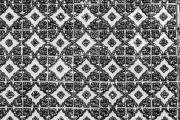 Decorative tiles (or azulejos) in a wall in the Iberian peninsula