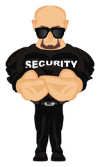 security in black sunglasses