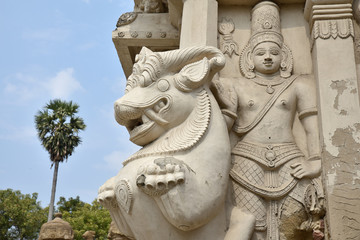 Statues du temple hindou de Kanshipuram, Inde du Sud