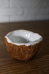 handmade ceramics in the form of coconut