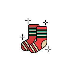 Socks, red icon. Element of color St Patricks day icon. Premium quality graphic design icon. Signs and symbols collection icon for websites, web design, mobile app