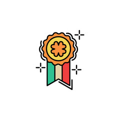 Medal, winner, clover icon. Element of color St Patricks day icon. Premium quality graphic design icon. Signs and symbols collection icon for websites, web design, mobile app